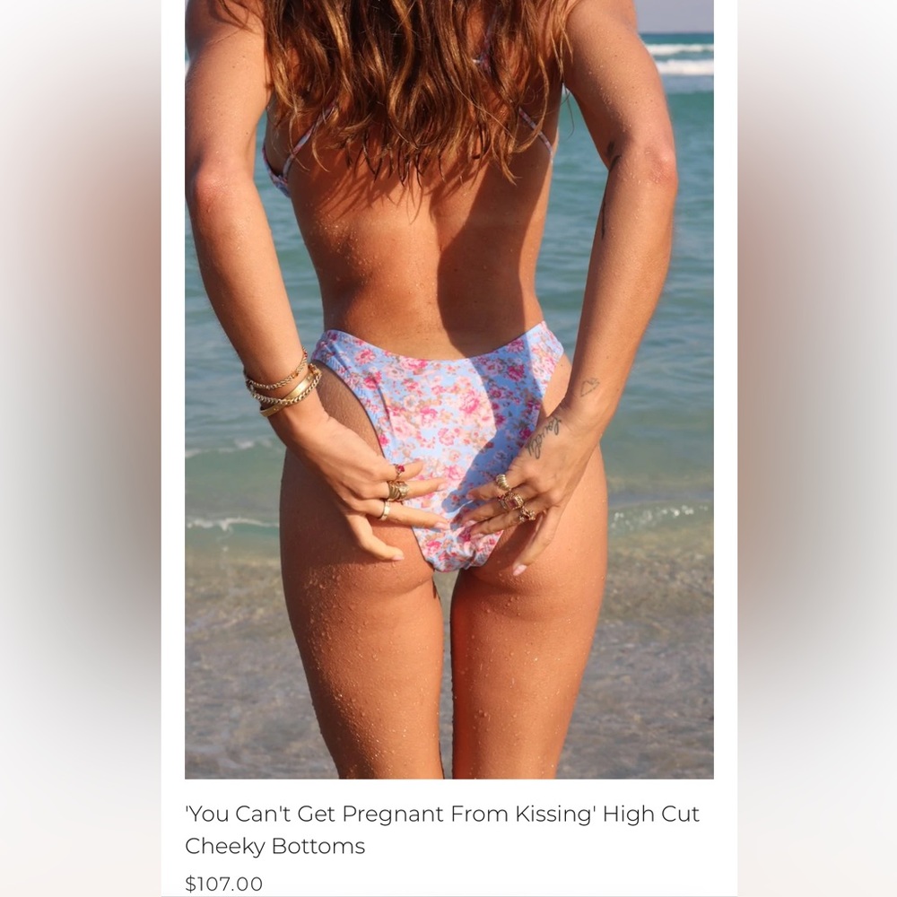 Heavy manners “you can’t get pregnant from kissing” high cut cheeky bottoms